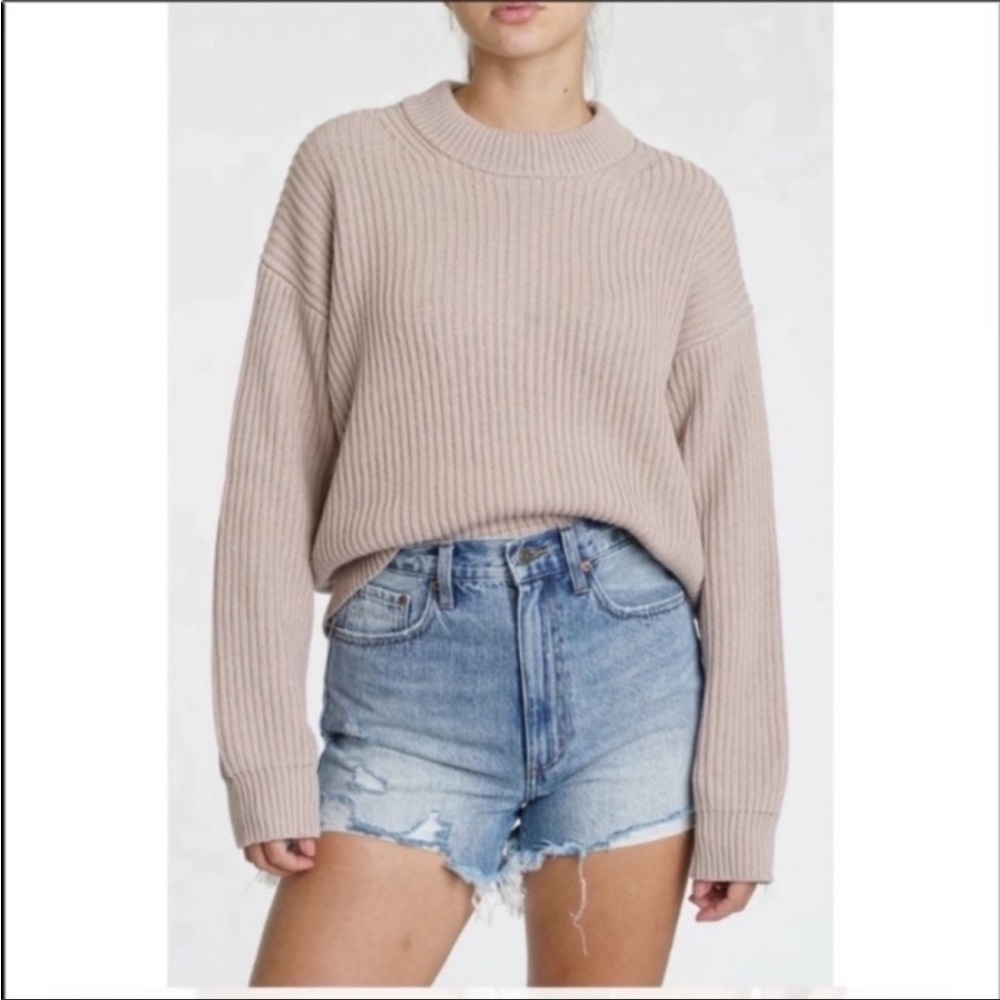 Pistola Taylor sleeve tab sweater chunky blush XS